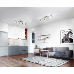 Luminaires Fabas Luce Plafonnier Fabas Luce Tucson Nickel mat, 4 lumières* Spots Et Projecteurs