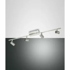 Luminaires Fabas Luce Plafonnier Fabas Luce Tucson Nickel mat, 4 lumières* Spots Et Projecteurs