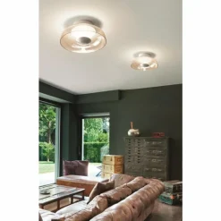 Luminaires Fabas Luce Plafonnier Fabas Luce Vintage LED Aluminium, Blanc, 1 lumière