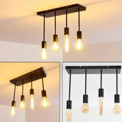 Lampes Vintages & Rétros-hofstein Plafonnier Fabius Noir, 1 lumière