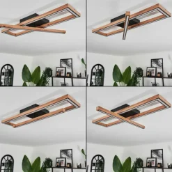 Luminaires Scandinaves-hofstein Plafonnier Fairburn LED Couleur bois, Noir, 1 lumière