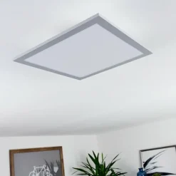 hofstein Plafonnier Farc LED Argenté, 1 lumière, Télécommandes