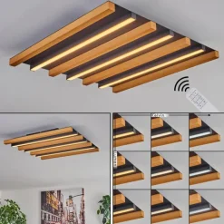 hofstein Plafonnier Favorina LED Écru, Noir, 1 lumière, Télécommandes