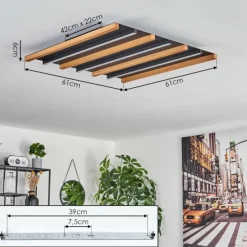 hofstein Plafonnier Favorina LED Écru, Noir, 1 lumière