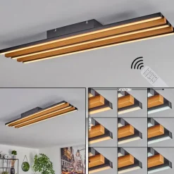 hofstein Plafonnier Favorina LED Écru, Noir, 1 lumière, Télécommandes