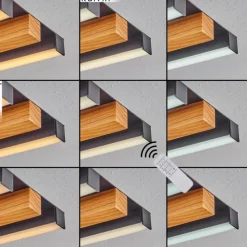 hofstein Plafonnier Favorina LED Écru, Noir, 1 lumière, Télécommandes