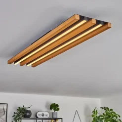 hofstein Plafonnier Favorina LED Écru, Noir, 1 lumière, Télécommandes