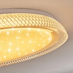 hofstein Plafonnier Feletto LED Transparent, Blanc, 1 lumière, Télécommandes