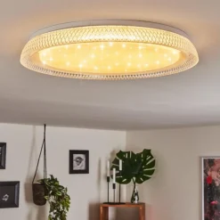 hofstein Plafonnier Feletto LED Transparent, Blanc, 1 lumière, Télécommandes