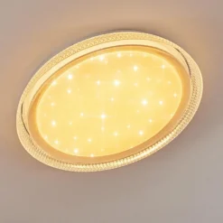 hofstein Plafonnier Feletto LED Transparent, Blanc, 1 lumière, Télécommandes