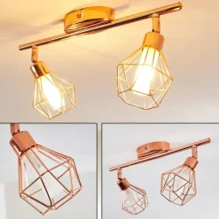 hofstein Plafonnier Ferrand LED Cuivre, 2 lumières