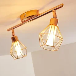 hofstein Plafonnier Ferrand LED Cuivre, 2 lumières