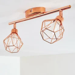 hofstein Plafonnier Ferrand LED Cuivre, 2 lumières