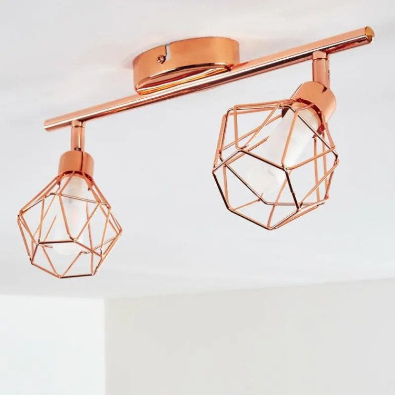 hofstein Plafonnier Ferrand LED Cuivre, 2 lumières