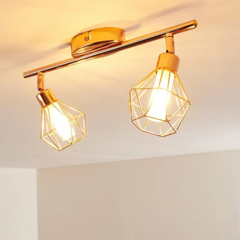 hofstein Plafonnier Ferrand LED Cuivre, 2 lumières