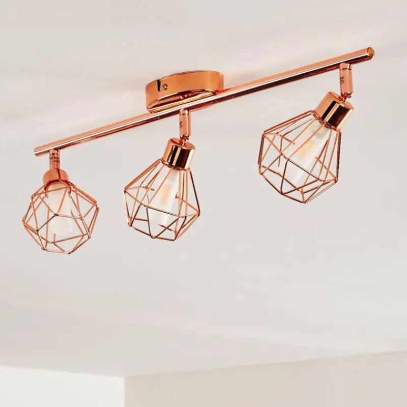 hofstein Plafonnier Ferrand LED Cuivre, 3 lumières