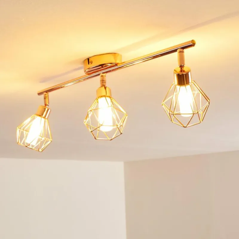 hofstein Plafonnier Ferrand LED Cuivre, 3 lumières