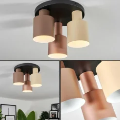 hofstein Plafonnier Fessade Beige, Brun, Bronze, 3 lumières