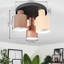 hofstein Plafonnier Fessade Beige, Brun, Bronze, 3 lumières