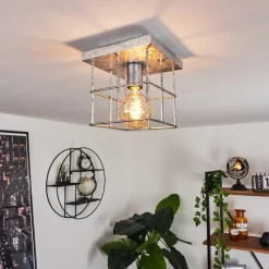 Lampes Industrielles-hofstein Plafonnier Fevaag Argenté, 1 lumière