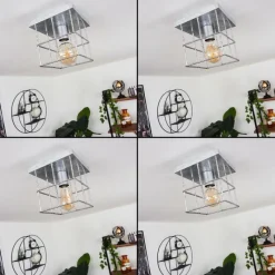 Lampes Industrielles-hofstein Plafonnier Fevaag Argenté, 1 lumière