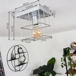 Lampes Industrielles-hofstein Plafonnier Fevaag Argenté, 1 lumière