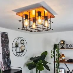 hofstein Plafonnier Fevaag Écru, Noir, 4 lumières