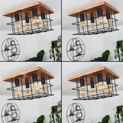 hofstein Plafonnier Fevaag Écru, Noir, 4 lumières