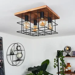 hofstein Plafonnier Fevaag Écru, Noir, 4 lumières