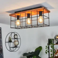 hofstein Plafonnier Fevaag Écru, Noir, 3 lumières