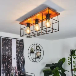 hofstein Plafonnier Fevaag Écru, Noir, 3 lumières