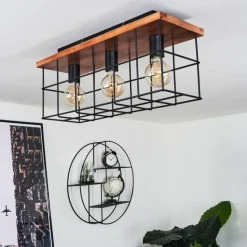 hofstein Plafonnier Fevaag Écru, Noir, 3 lumières