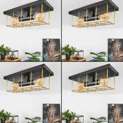 Lampes Dorées-hofstein Plafonnier Fevaag Or, Noir, 2 lumières