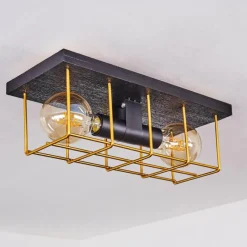 Lampes Dorées-hofstein Plafonnier Fevaag Or, Noir, 2 lumières