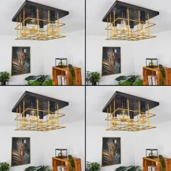 Lampes Dorées-hofstein Plafonnier Fevaag Or, Noir, 4 lumières