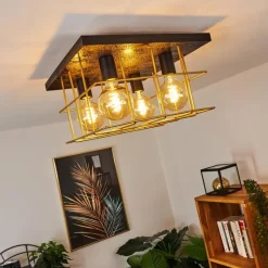 Lampes Dorées-hofstein Plafonnier Fevaag Or, Noir, 4 lumières