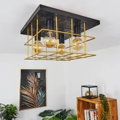 Lampes Dorées-hofstein Plafonnier Fevaag Or, Noir, 4 lumières