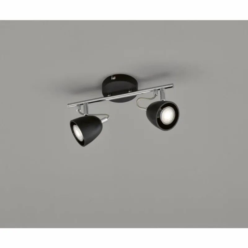 FHL easy Plafonnier FHL-easy Gemma Chrome, Noir, 2 lumières* Spots Et Projecteurs
