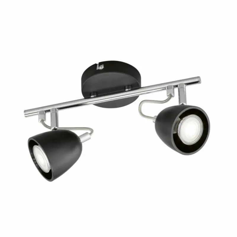 FHL easy Plafonnier FHL-easy Gemma Chrome, Noir, 2 lumières* Spots Et Projecteurs