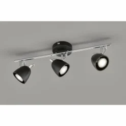 FHL easy Plafonnier FHL-easy Gemma Chrome, Noir, 3 lumières* Spots Et Projecteurs