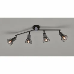FHL easy Plafonnier FHL-easy Jess Noir, 4 lumières* Spots Et Projecteurs