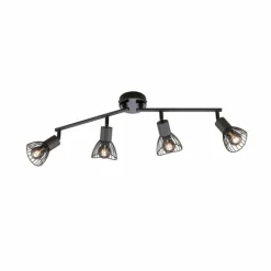 FHL easy Plafonnier FHL-easy Jess Noir, 4 lumières* Spots Et Projecteurs