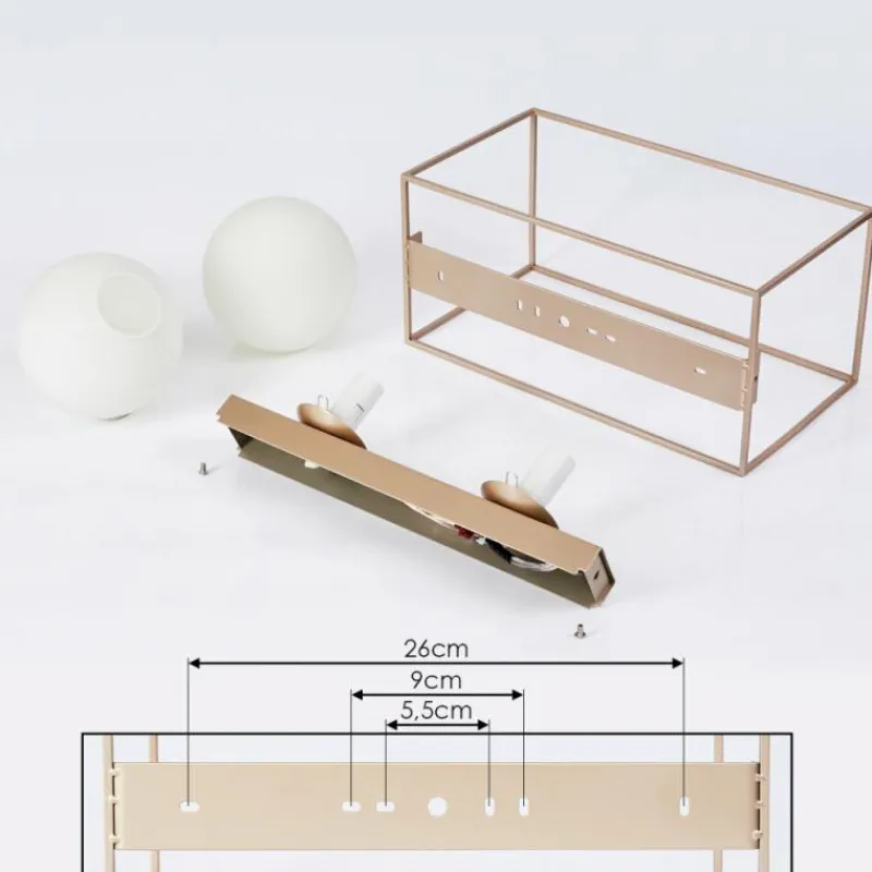 hofstein Plafonnier Finnseter Champagne, 2 lumières