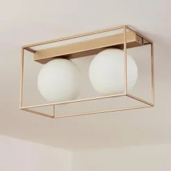 hofstein Plafonnier Finnseter Champagne, 2 lumières