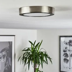 hofstein Plafonnier Finsrud LED Nickel mat, 1 lumière