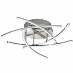 Luminaires Fischer & Honsel Plafonnier Fischer & Honsel CROSS TW LED Chrome, 5 lumières, Télécommandes, Changeur de couleurs* Éclairage Led