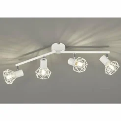 Lampes Vintages & Rétros-Luminaires Fischer & Honsel Plafonnier Fischer & Honsel Ran Blanc, 4 lumières