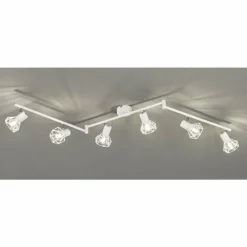 Lampes Vintages & Rétros-Luminaires Fischer & Honsel Plafonnier Fischer & Honsel Ran Blanc, 6 lumières