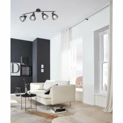 Luminaires Fischer & Honsel Plafonnier Fischer & Honsel Tilda Noir, 4 lumières* Plafonniers