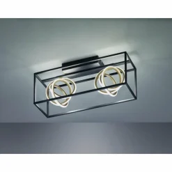 Luminaires Fischer & Honsel Plafonnier Fischer & Honsel Gisi LED Noir, 2 lumières, Télécommandes* Éclairage Led